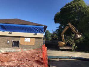 Area for new addition being leveled