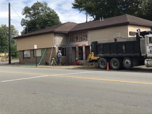 work has started on the new entrance on Sharpsville avenue