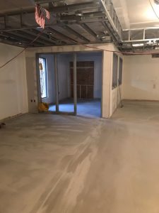 New office and new concrete to level the floor inside